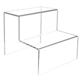 Displays Escadinha Expositor Cristal 20x10x10cm 2 Degraus