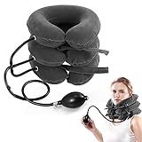Dispositivo De Tração Cervical Do Pescoço Esticador De Pescoço Inflável Ajustável E Suporte De Pescoço Para Alívio Da Dor No Pescoço Travesseiro De Tração No Pescoço Oferece Descompressão