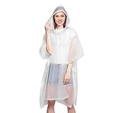 DIVINA VITAE Ponchos Transparentes Com Capuz Ponchos Reutilizáveis Para Adultos Jaqueta De Chuva Leve E Impermeável De 15 Mm Para Acampamento Caminhada E Acessórios De Viagem Ao Ar Livre Branco 