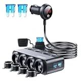 Divisor De Acendedor De Cigarro 216W 4 Soquetes Adaptador De Isqueiro De Carro Pesado Caminhão Carro USB Chager Multiportas USB C 12V 24V Interruptores Independentes E Capa Contra Poeira E à Prova
