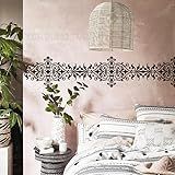 Divisor De Borda Tradicional Retrô Vintage De 40 Cm Estênceis Africanos Para Parede Modelos Reutilizáveis Para Pintar Decoração Pintura Móveis Na Parede Gesso Artesanato Decoração