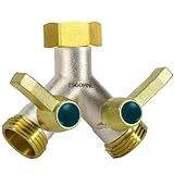 Divisor De Mangueira De Jardim Latão Resistente Divisor De Torneira Y Bidirecional Com 2 Alças De Metal Estendidas Divisor De Mangueira Ao Ar Livre Entrada Fêmea Hexagonal Para Serviço Pesado GHT