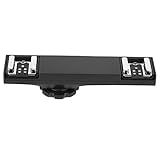 Divisor De Sapata Dupla Suporte De Luz Speedlite De Flash De Sapata Dupla Ultraleve Suporte De Barra De Extensão De Sapata Dupla Adaptador De Placa De Montagem De Sapata Dupla Para Ca Non 