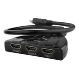 Divisor Hdmi Switch 3x1 Adaptador Cabo 3 Entradas E 1 Saída
