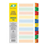 Divisória P Fichário Universitário Index 10 Cores Acp