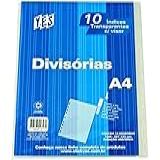 Divisória Para Fichário A4 YES Com 10 Divisões Com Visor Cristal 10INTBACR
