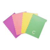 Divisórias Coloridas Tom Pastel P Caderno Inteligente Médio