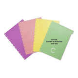 Divisórias Pastel Com Abas Caderno Inteligente Grande 4und
