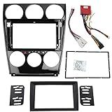 DKMUS Kit De Acabamento De Instalação De Painel De Rádio Duplo Din Para Mazda 6 Atenza 2002 2007 Com Chicote De Fiação E Interface De Controle De Volante