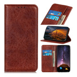 Dm Capa Marrom Para Motorola Edge S Crazy Horse Texture