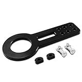 DNA MOTORING THK FR T2 FRONT BK Kit De Gancho De Reboque Frontal De Alumínio Anodizado Tarugo Escovado De 6 2 Cm De Diâmetro Para Corridas Automotivas Universais Preto