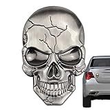 Do Metal Do Crânio Adesivo Para Carro Decalques Do Emblema Do Esqueleto Da Textura Do Metal 3D Esqueleto Carro Adesivo Forte Para Todos Os Veículos Carro Caminhão Kagrote