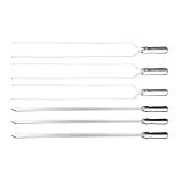 Doaf Jogo Kit Conjunto 6 Espetos Para Churrasco Alumínio 3 Retos E 3 Duplos 60cm 