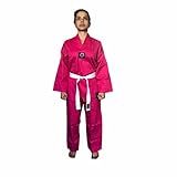 Dobok Kimono Taekwondo   Brim Leve   Rosa Infantil