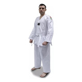 Dobok Taekwondo Adulto Branco Gola Branca