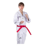 Dobok Taekwondo Daedo Gola Branca Kimono Aprovado Wt 