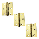 Dobradiça Inox Com Rolamento Dourada Gold 3x2 5 Com 3 Peças