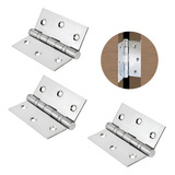 Dobradiça Porta C rolamento 3 5 X 3 Inox Polido 3pç