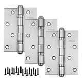Dobradiça Porta Pado 4030 Inox Escovado 4 Rolamentada 3 Pçs