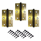 Dobradiças Bronze Porta Pesada Madeira 3 5 X 3 3 Un 