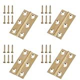Dobradiças De Porta De 5 Cm Em Latão Acetinado 4 Conjuntos De Dobradiças De Porta De Armário Douradas Latão Escovado Dobradiças Dobráveis Para Caixa De Joias Pequenas Dobradiças De Baú Dobráveis
