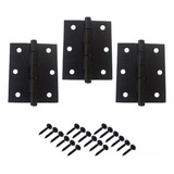 Dobradiças Para Portas De Madeira Pesadas 3 5x3 Preta 3un
