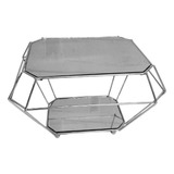 Doceira Em Ferro Na Cor Prata Octagonal Alta 25x20x32
