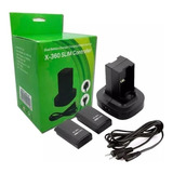 Dock Carregador Baterias Controle Xbox 360 2 Recarregáveis