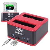 Dock Station 2 HD Sata 2-5 E 3-5 Base Case Entradas 2 USB 3-0 Leitor De Pendrives Cartão SD E TF Para Backup Leitura Clonagem De Arquivos Duplicação