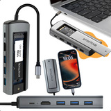 Dock Thunderbolt Hub Adaptador Hdmi 4k Tipo C Usb 3 0 Pd100w 6 Portas Multiport Hub Compatível Com iPhone 15 Ou Superior iPad Macbook Pro Air Smart Tools