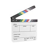 Docooler Profissional Acrílico Ripa Seca Apagar Tv Filme Filme Diretor De Corte Cena De Ação Placa De Claquete De Ardósia Com Marcador Pen Eraser