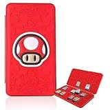 DoepeBAE Game Card Case For Nintendo Switch 3D Relief Silicone Game Card Holder Creative Game Card Storage Box Large Capacity Switch Game Card Organizer With 24 Card Slots R Red 