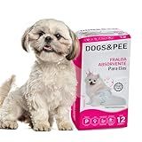 DOG-S CARE Dogs-Pee Fralda Descartável Para Cães Fêmeas De 3 A 6kg - Fralda Absorvente Para Cachorros Idosos E Filhotes - Tamanho P - 12 Unidades