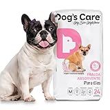 DOG-S CARE Fralda Descartável Para Cães Fêmeas De 6 A 13kg - Fralda Absorvente Para Cachorros Idosos E Filhotes - Tamanho M - 24 Unidades