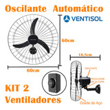 Dois Ventiladores Para Academia Escola Igreja Ventisol Cor Da Estrutura Preto Cor Das Pás Preto 220v