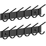 DOKU Cabide De Parede Suporte De Metal Com 6 Ganchos Para Pendurar 2 Peças De Cabide De Parede Para Casaco Chapéu Toalha Roupões Guarda Lamas Banheiro Entrada