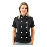 Dolmã Chef Cozinha Feminina Manga Curta