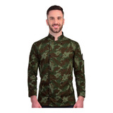 Dólmã Chef De Cozinha Comandante Camuflado Oficial Dr Chef