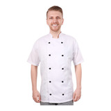 Dólmã Chef De Cozinha Profissional Manga Curta Branco