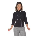 Dolmã Chef Feminino Duplo Abotoamento Manga 3 4
