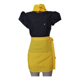 Dólmã Chef Uniforme Profissional Confeitaria Branco Avental