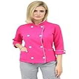 Dólmã Chefe De Cozinha Feminino Manga 3 4