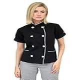 Dólmã Chefe De Cozinha Feminino Manga Curta