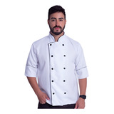Dólma Gabardine Branca Chef De Cozinha Gastronomia