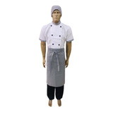 Dólmã Manga Curta Pizzaiolo Ou Cozinha Com Bandana E Avental