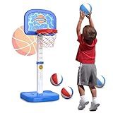 Doloowee Cesta De Basquete Infantil Para Uso Interno Externo Mini Argolas à Beira Da Piscina Com 4 Bolas De Altura Ajustável Cesta De Basquete Para Piscina De Natal Para