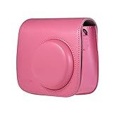 Domary Bolsa Estojo Para Câmera Instantânea Em PU Com Alça Para Fujifilm Instax Mini 9 8 8 8s Flamingo Pink