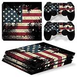 DOMILINA Conjunto De Capa De Adesivo De Vinil Para Console PS4 PRO E 2 Controles Bandeira Dos Estados Unidos