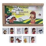 Dominó Educativo Animais Em Libras 28 Peças Jogo Pedagógico