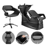 Dompel Primma Kit Salão De Beleza Lavatório Cabelo Com Cadeira Cor Preto